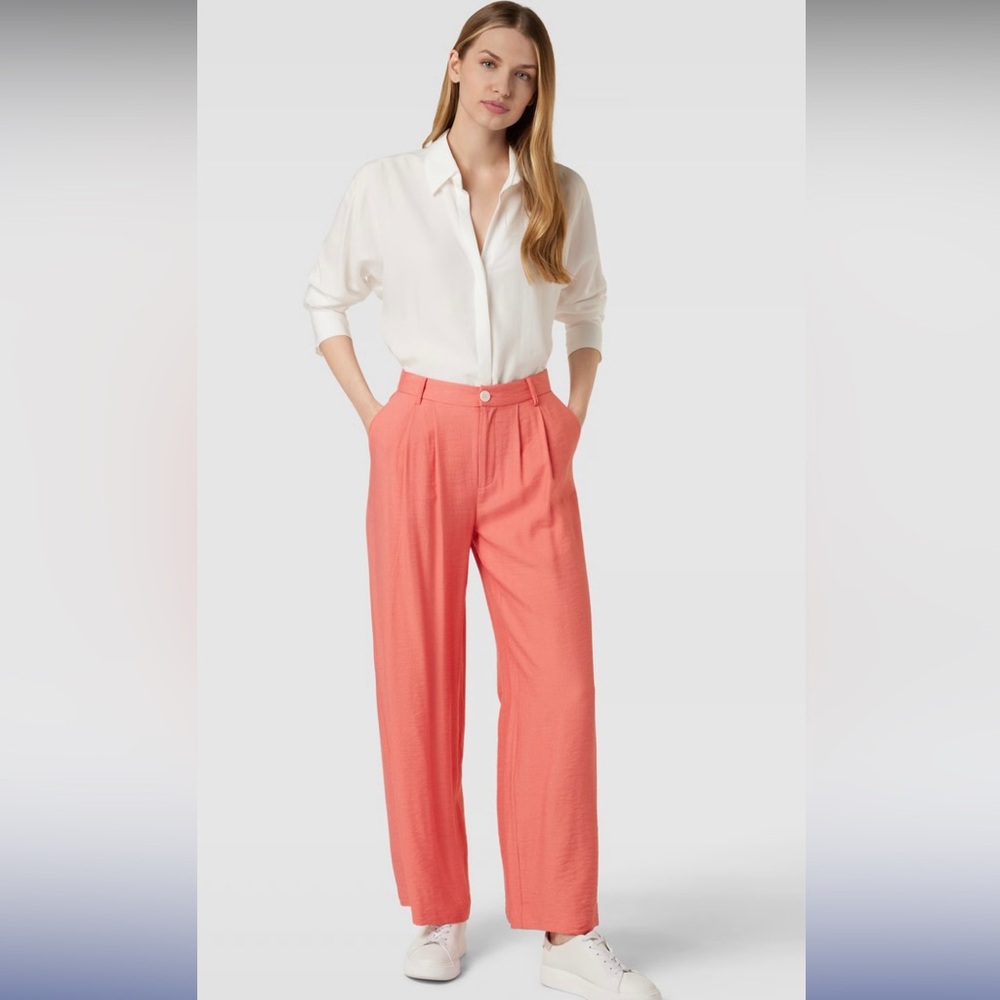 Part Two Sibille Wide-Leg Coral Pants in Porcelain Rose